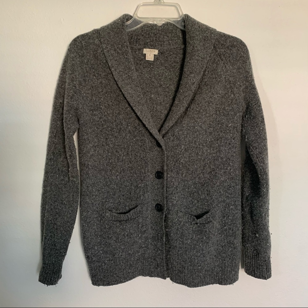 J. Crew Flecked Wool Professor Cardigan